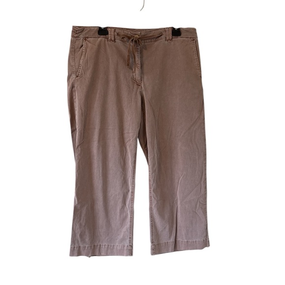 J. Jill Pants - J Jill Women’s Wide Leg Cropped Pants washed brown size 14